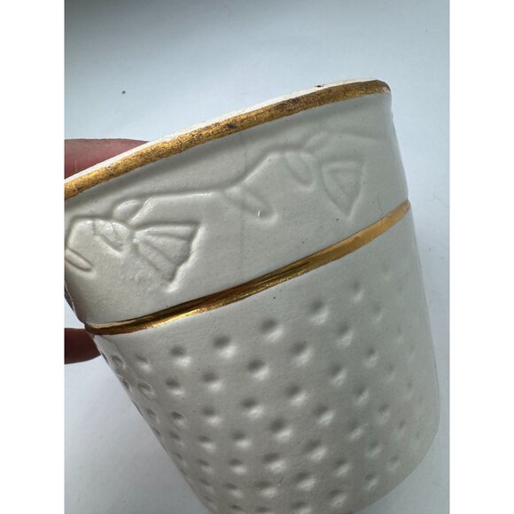 Vintage The House Of Webster US Made Ceramic Textured Thimble Shaped Container 5 - Picture 9 of 16